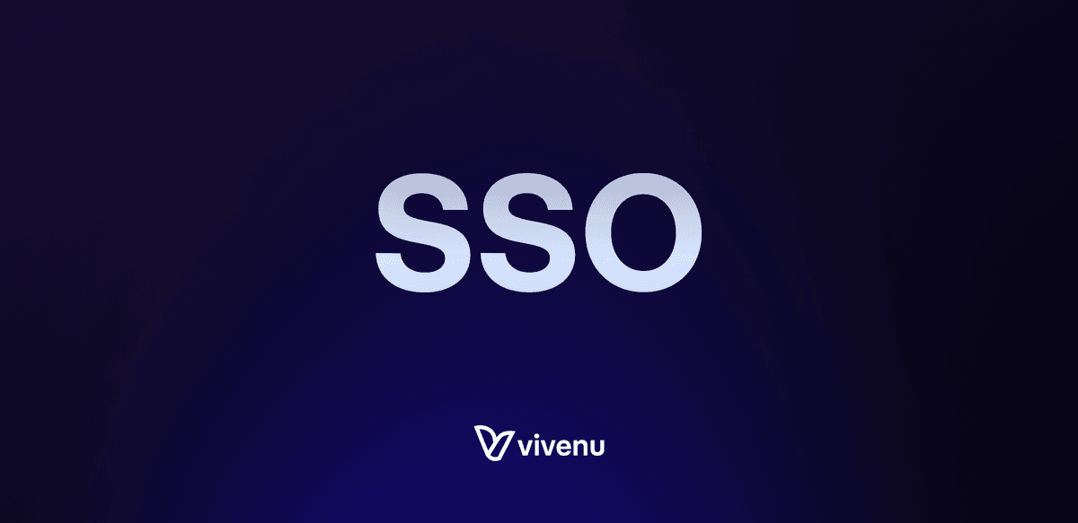 Text "SSO" with vivenu logo